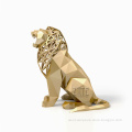 Abstract geometric animal sculpture stainless steel lion statue